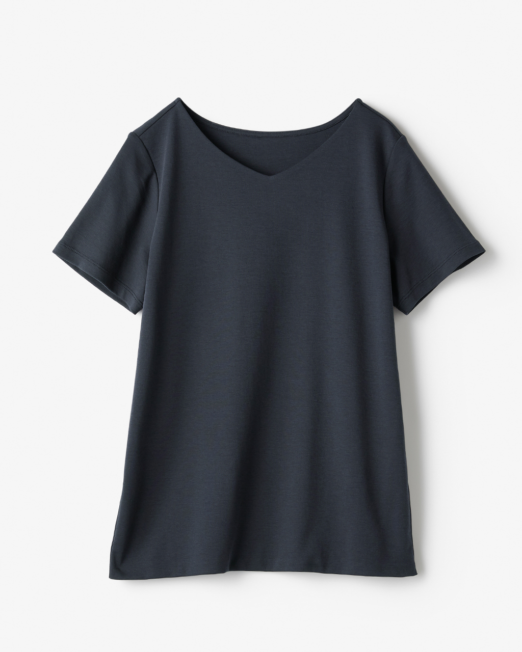 浅Vネック・半袖／スーピマ・ドゥクラッセTシャツ 詳細画像