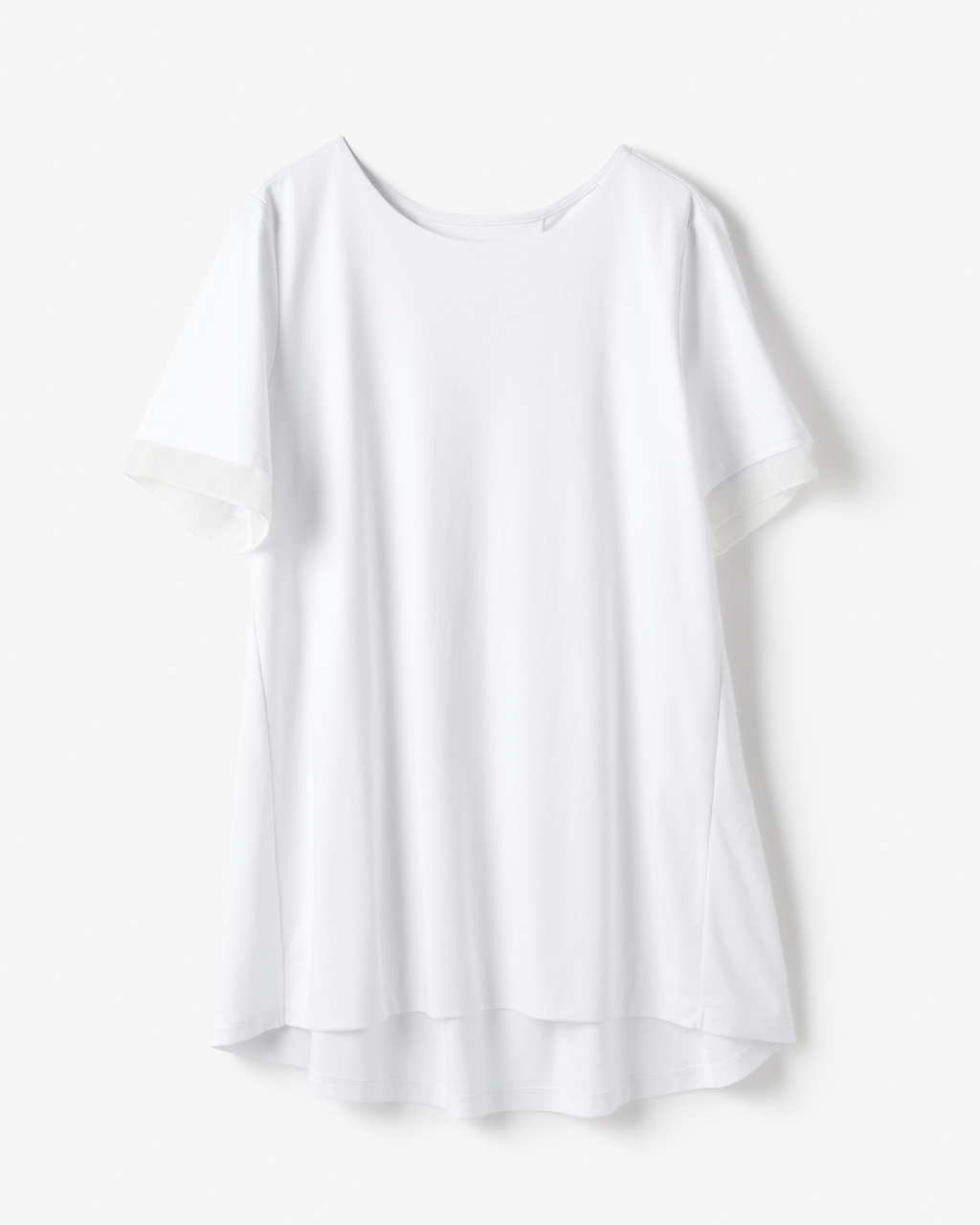 シアー二重袖長め丈／スーピマ・ドゥクラッセTシャツ 詳細画像 ホワイト 3