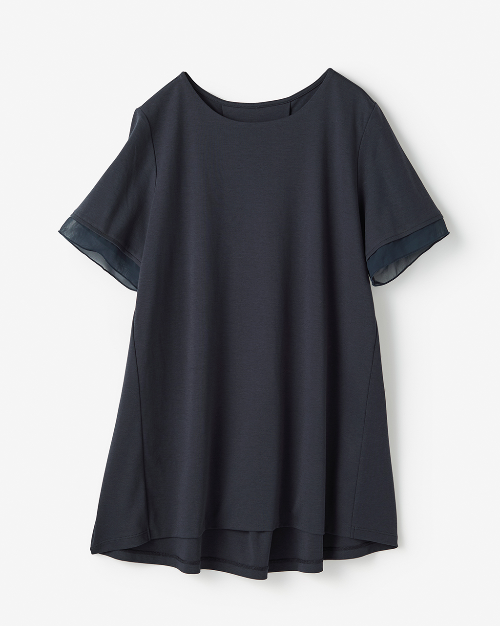 シアー二重袖長め丈／スーピマ・ドゥクラッセTシャツ 詳細画像 ミッドナイトブルー 7