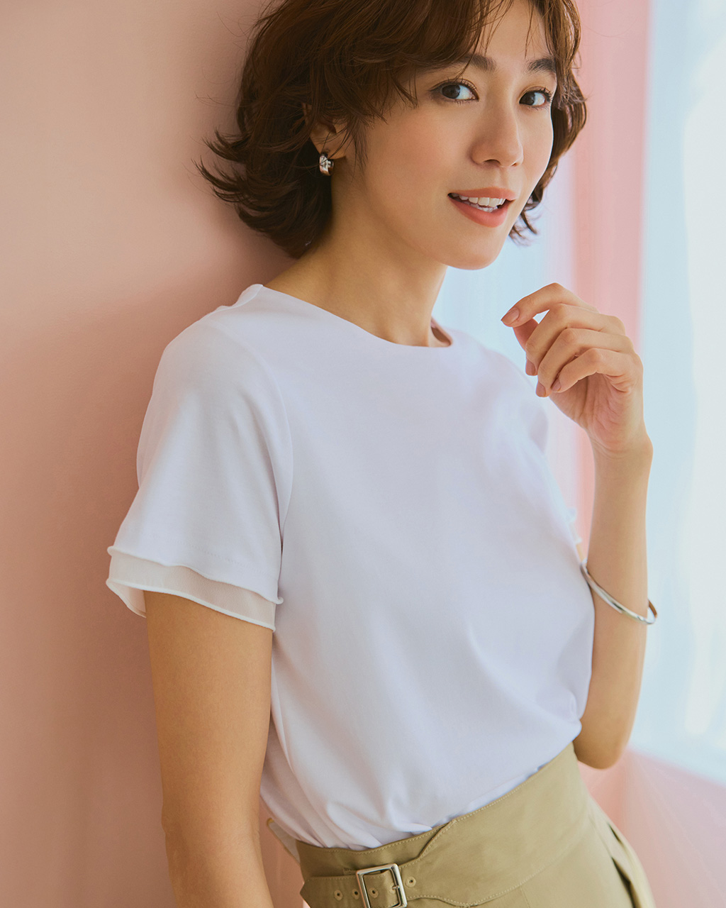 シアー二重袖／スーピマ・ドゥクラッセTシャツ 詳細画像